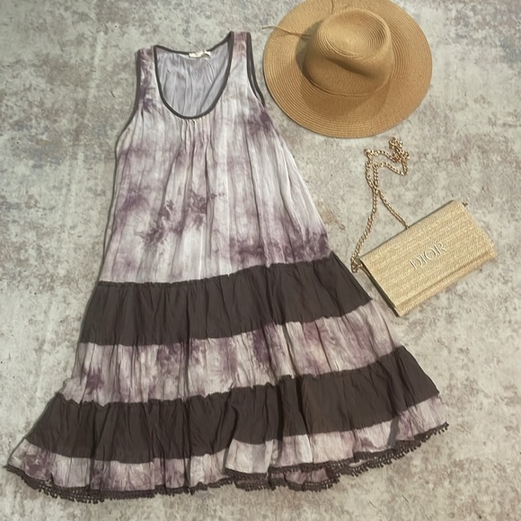 Anthropology Ryu Tie-Dye Tiered Dress - Picture 1 of 9